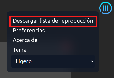 Opción descargar lista de reproduccion