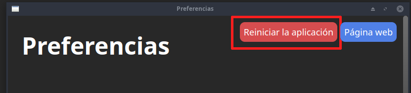 Reiniciar aplicacion